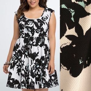 Torrid Floral Textured Skater Dress